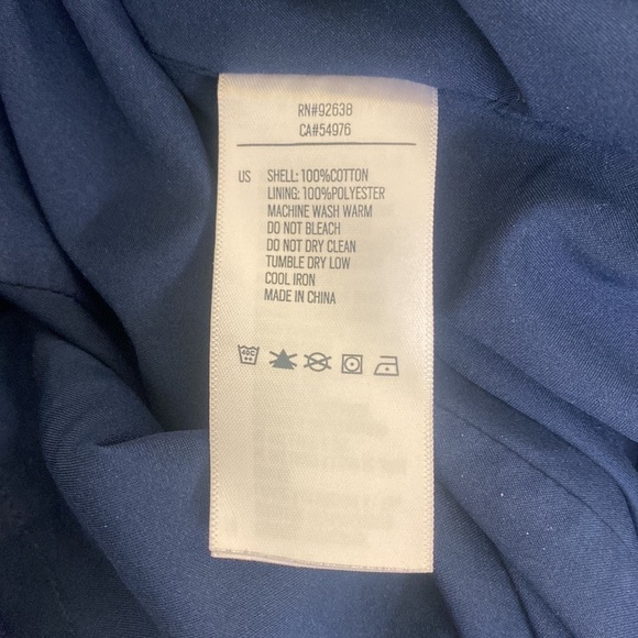 Fossil Blue Dress Lite Blue Flowers Zips Up Back - Picture 8 of 9